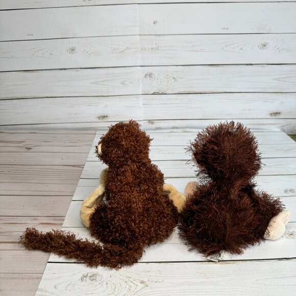Pair Of Ganz Cheeky Monkey 7" Plush Toys - Brown & Tan - Soft Stuffed Animals - Picture 3 of 10